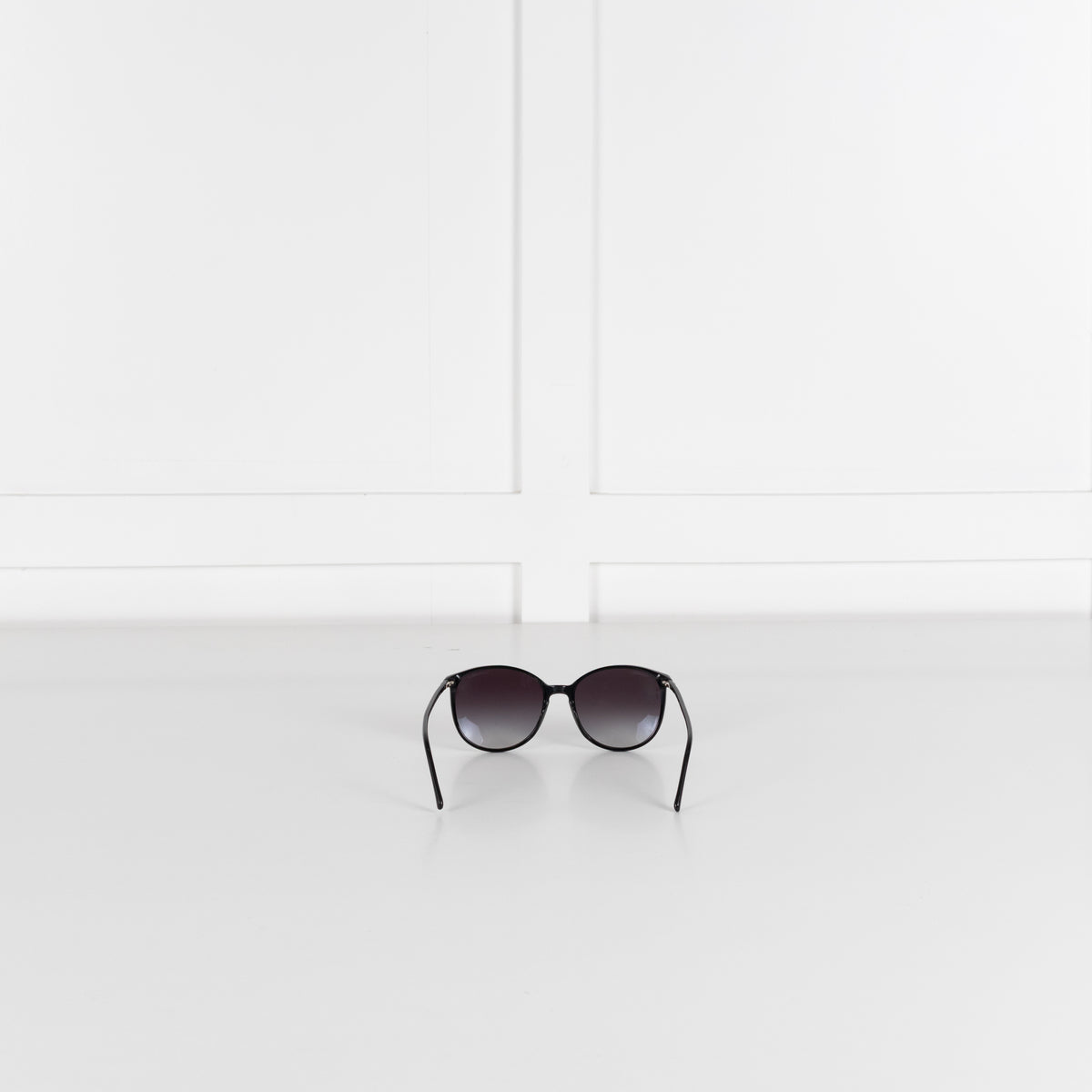 Chanel Black Rounded Sunglasses with Narrow Arms