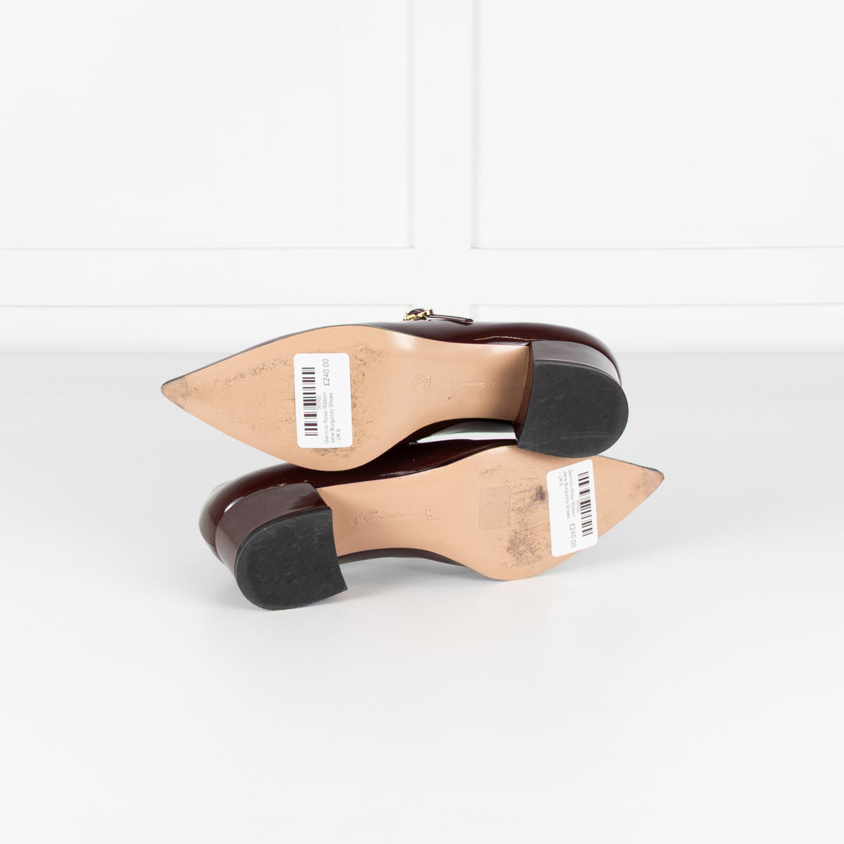 Gianvito Rossi Ribbon Jane Burgundy Shoes