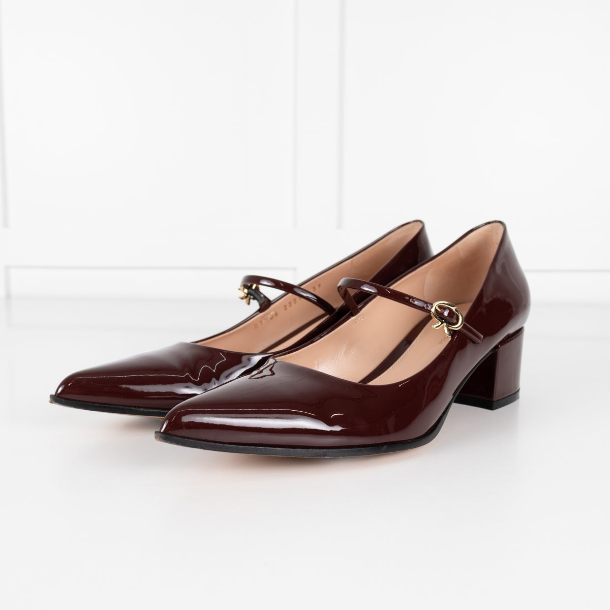 Gianvito Rossi Ribbon Jane Burgundy Shoes