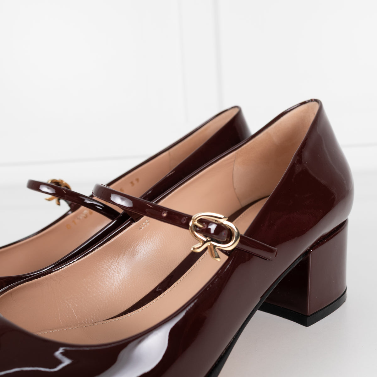 Gianvito Rossi Ribbon Jane Burgundy Shoes