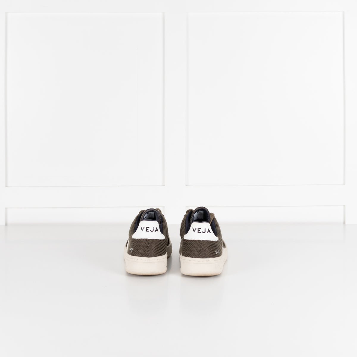 Veja V-12 Mesh Olive And White Trainers