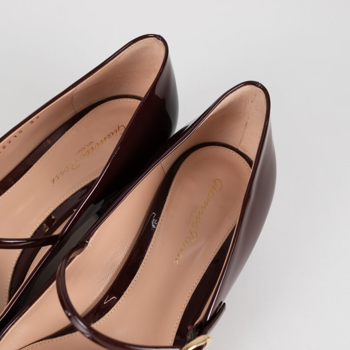 Gianvito Rossi Ribbon Jane Burgundy Shoes