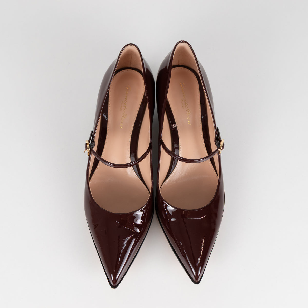 Gianvito Rossi Ribbon Jane Burgundy Shoes