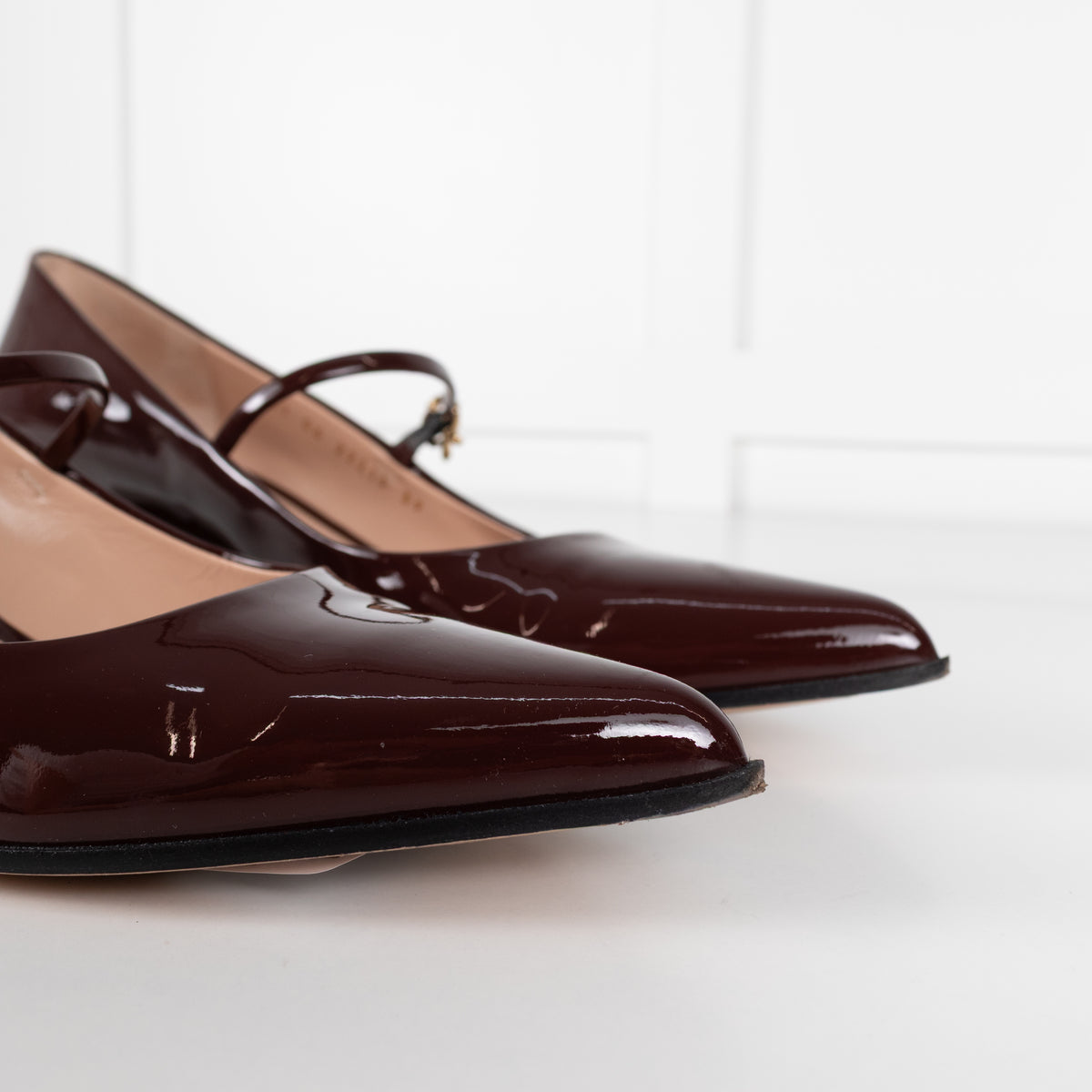 Gianvito Rossi Ribbon Jane Burgundy Shoes