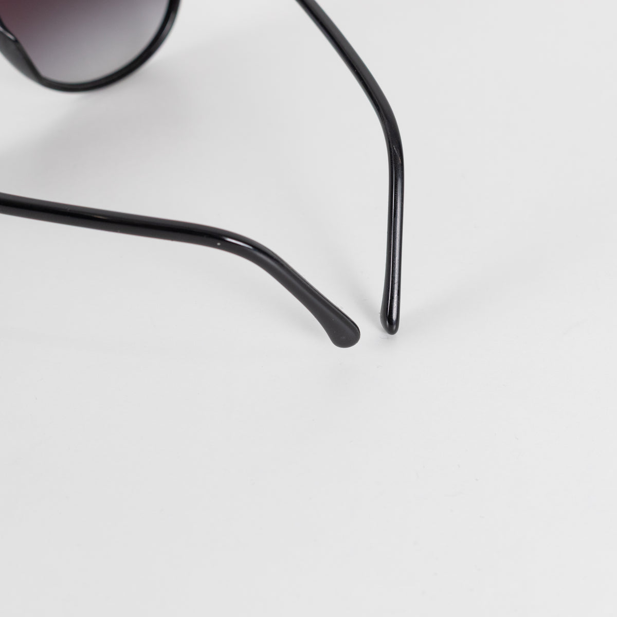 Chanel Black Rounded Sunglasses with Narrow Arms