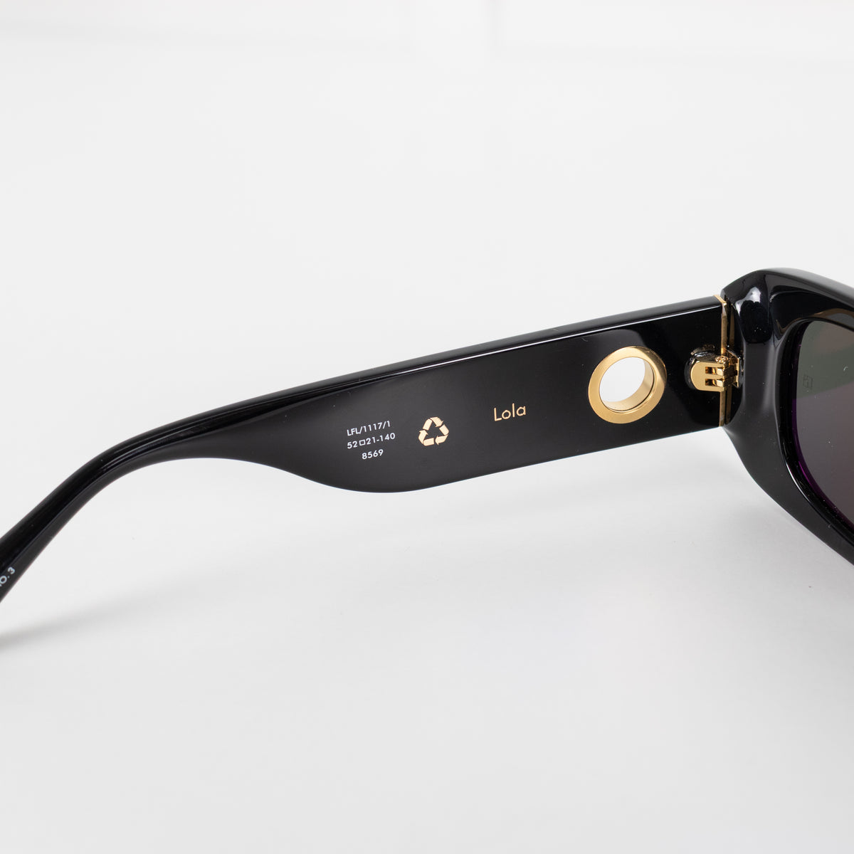 Linda Farrow Black Acetate Rectangle Shape