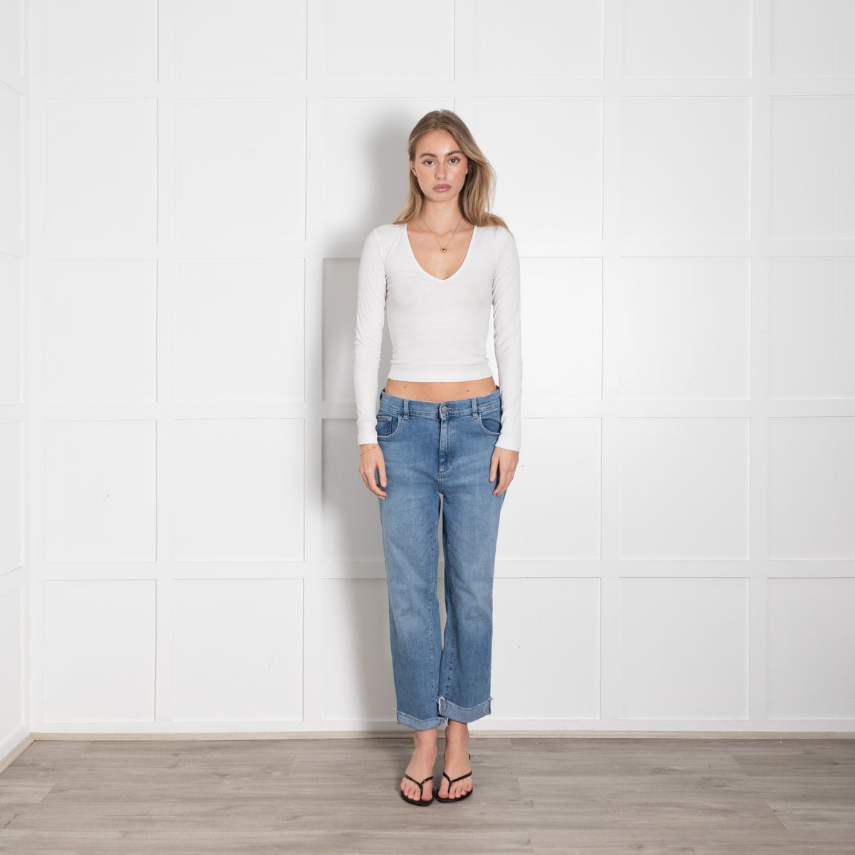 DL1961 Pale Denim Patti Jeans Freyed Hem