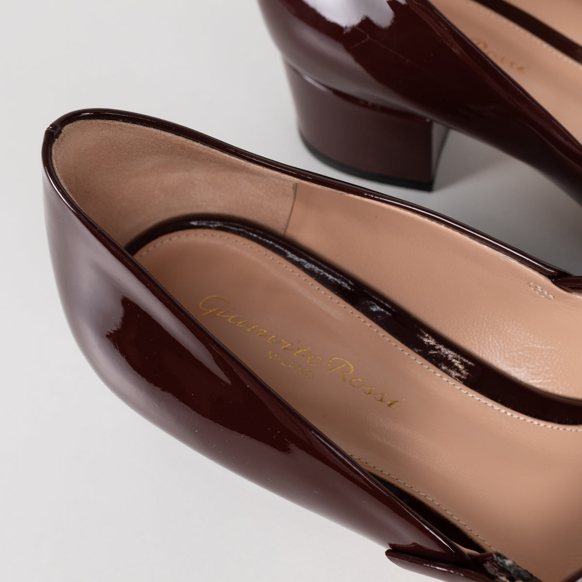 Gianvito Rossi Ribbon Jane Burgundy Shoes