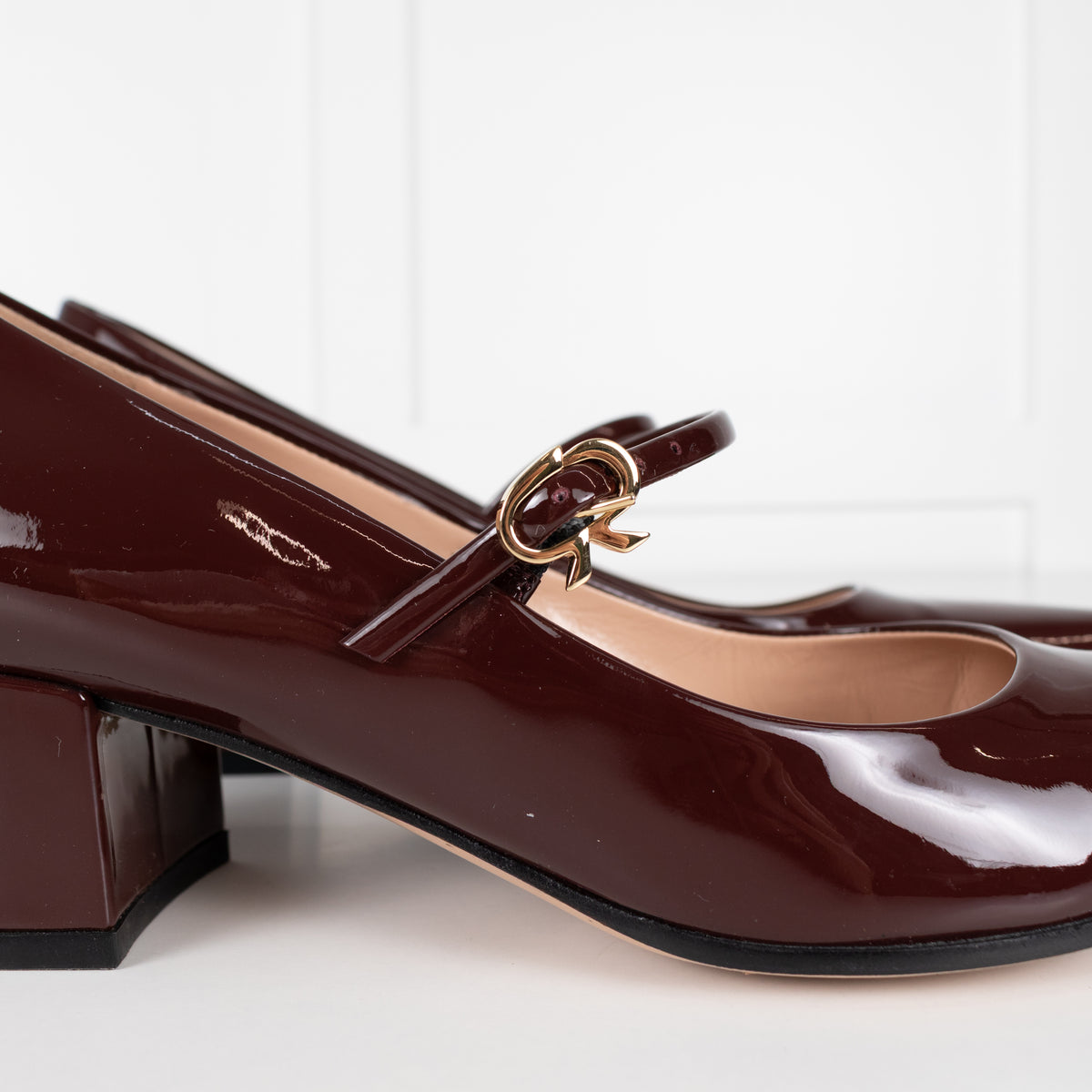 Gianvito Rossi Ribbon Jane Burgundy Shoes
