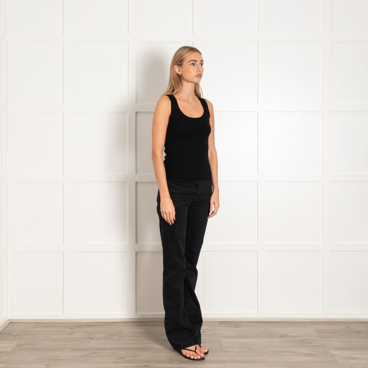 Akris Black Fine Wool Sleeveless Top