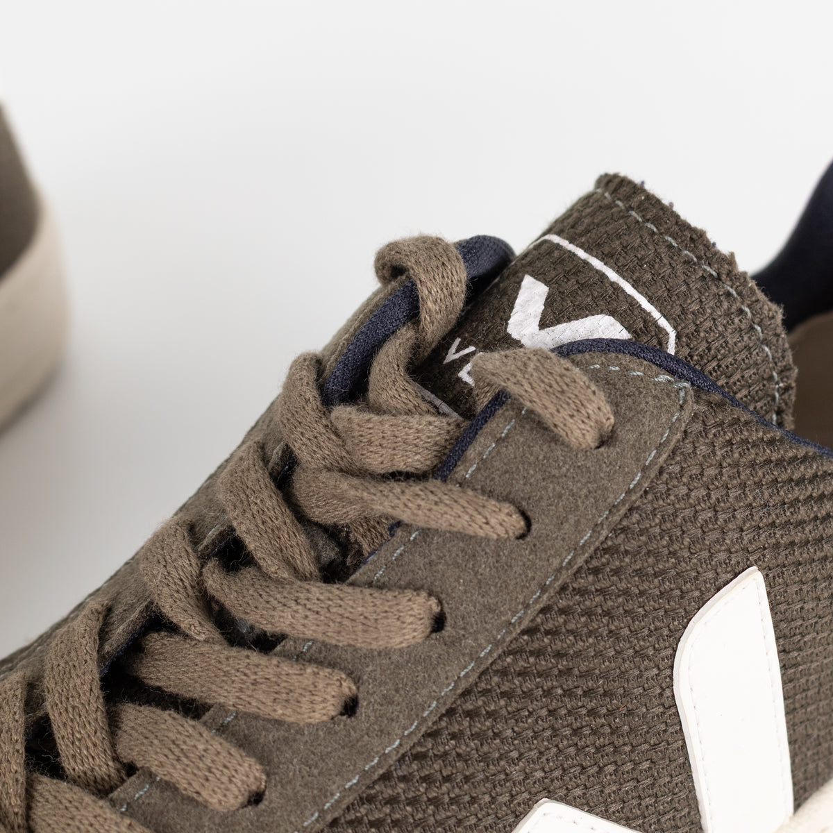 Veja V-12 Mesh Olive And White Trainers