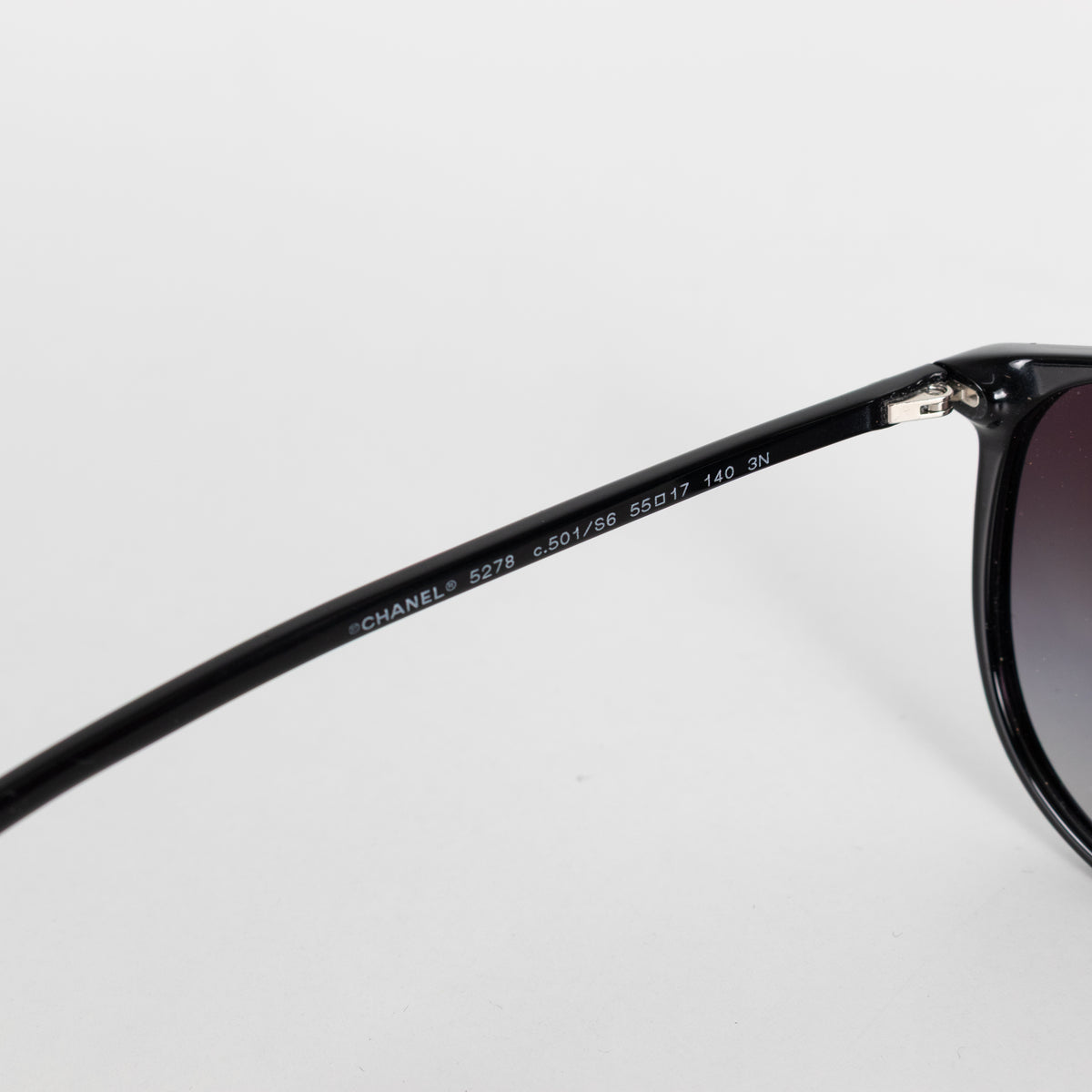 Chanel Black Rounded Sunglasses with Narrow Arms