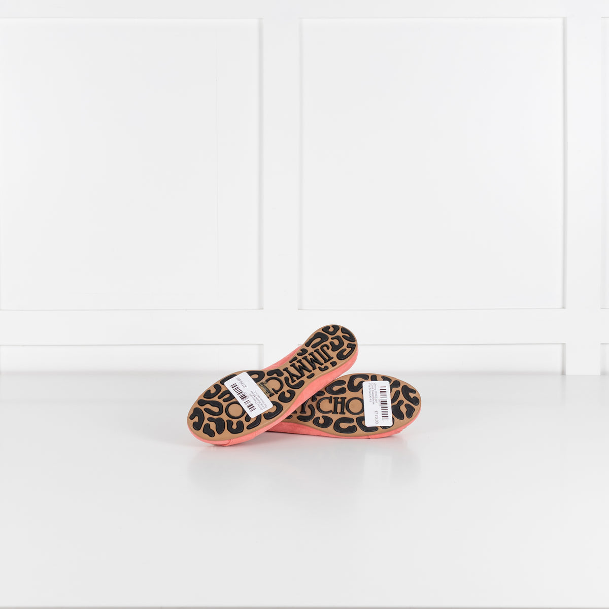 Jimmy Choo Light Coral Suede Morse Flat Shoe