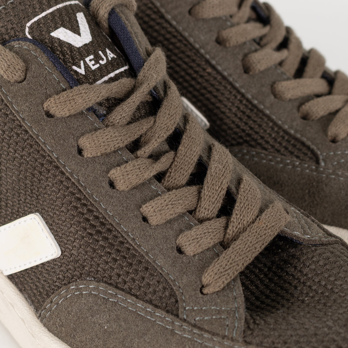 Veja V-12 Mesh Olive And White Trainers