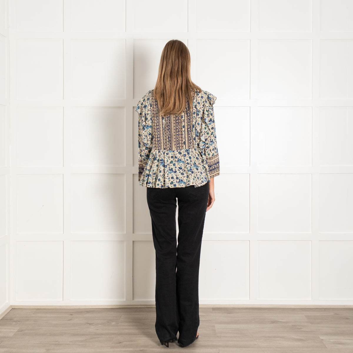 Sea New York Beige Floral Silk Long-Sleeve Shirt
