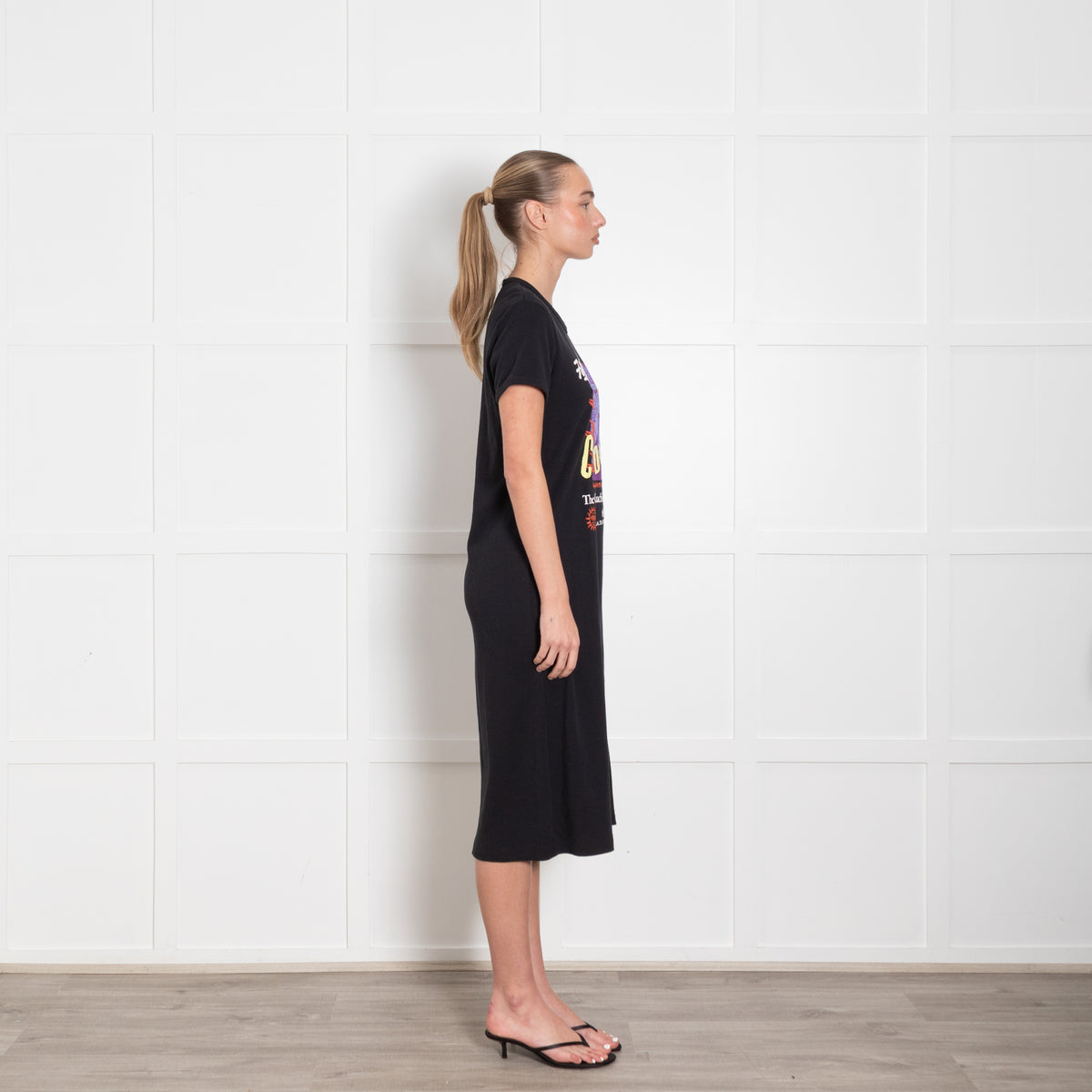 Coach Black Slogan Short Sleeve T-Shirt Dress