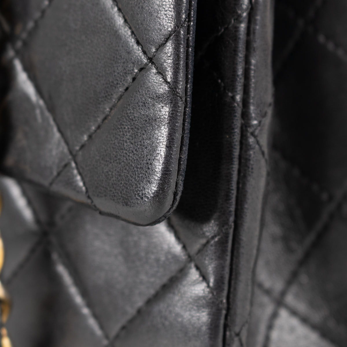 Chanel Black Lambskin Square Matelasse  Double Shoulder Bag