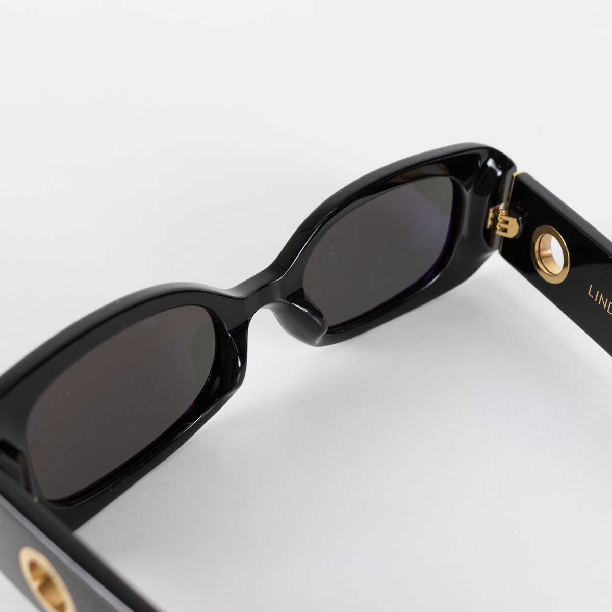 Linda Farrow Black Acetate Rectangle Shape