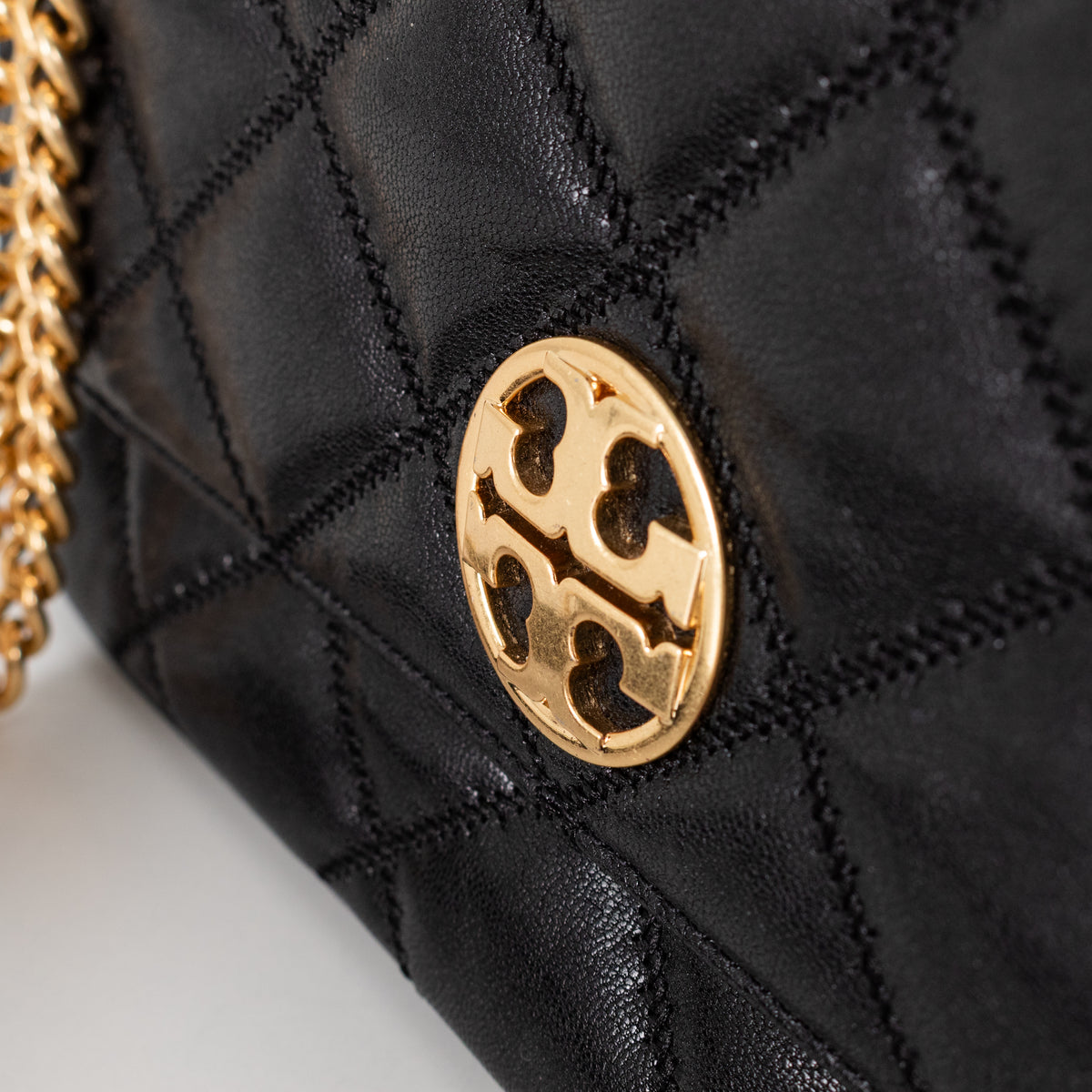 Tory Burch Black Quilted Leather Bag