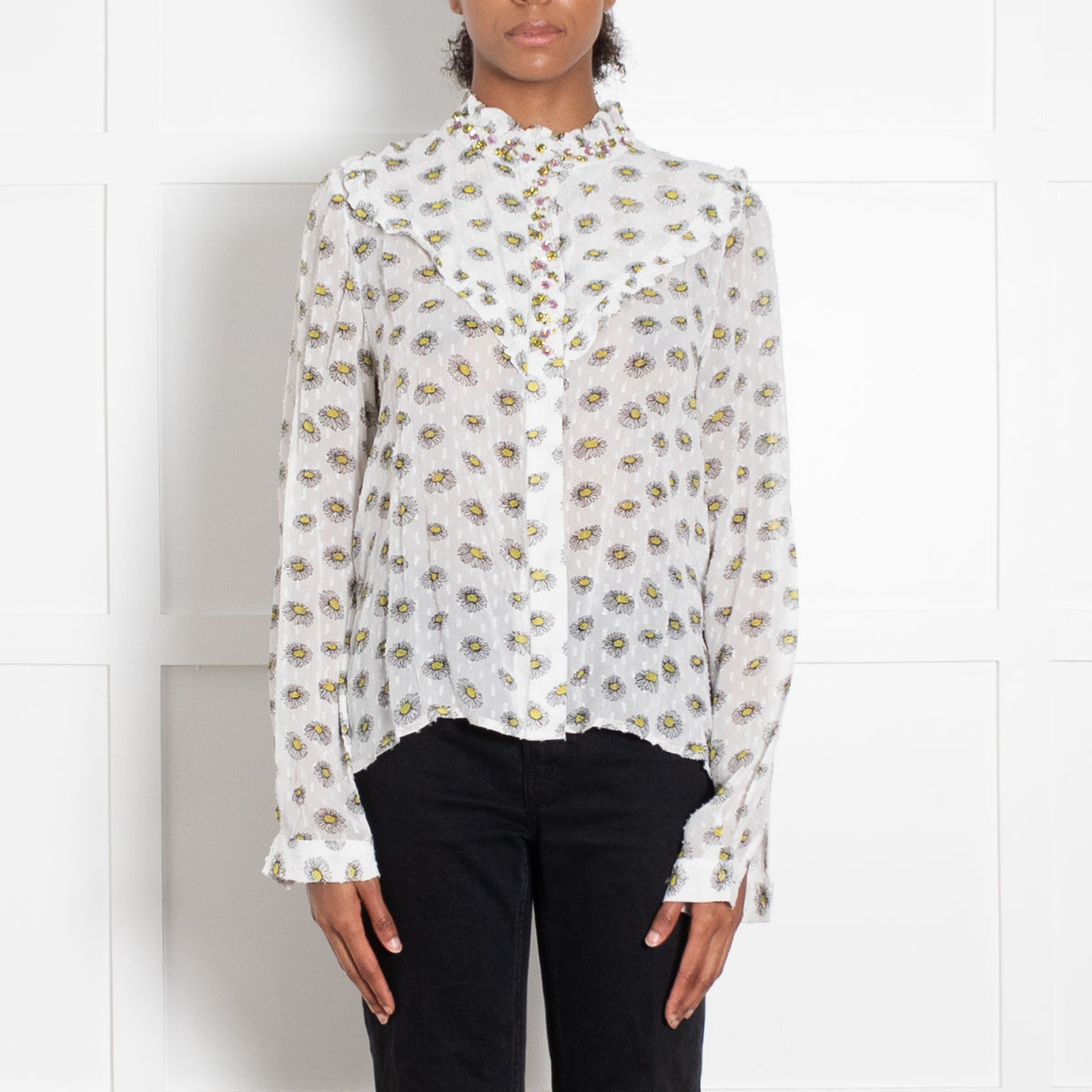 Essential Antwerp Psychology Daisy Print Jewelled Shirt