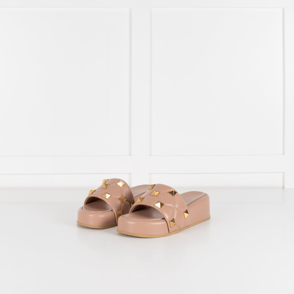 Valentino Garavani Rose Studded Flatform Sliders