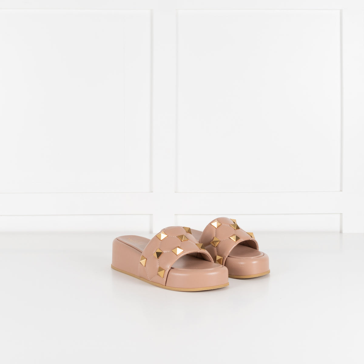 Valentino Garavani Rose Studded Flatform Sliders