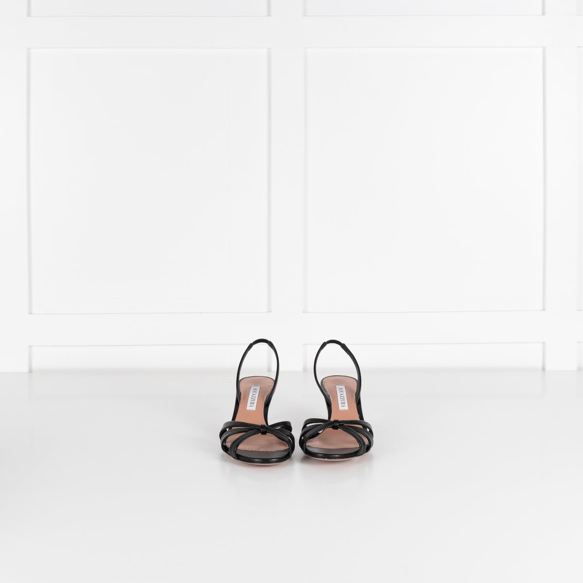 Aquazzura Black Leather Tati Sandal