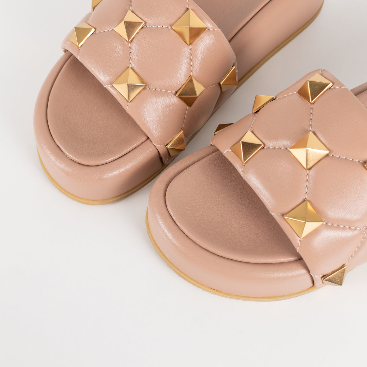 Valentino Garavani Rose Studded Flatform Sliders