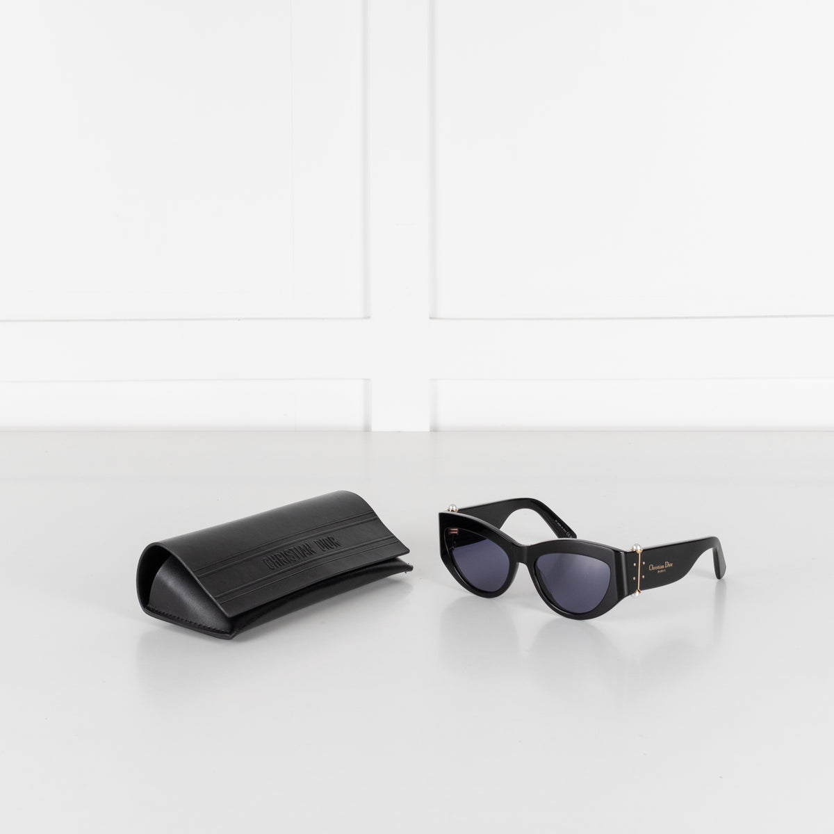Christian Dior Black Faux Pearl Detail Sunglasses