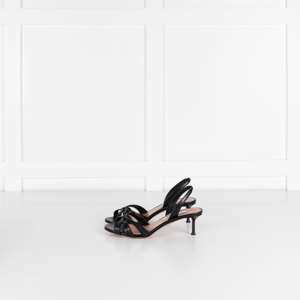 Aquazzura Black Leather Tati Sandal
