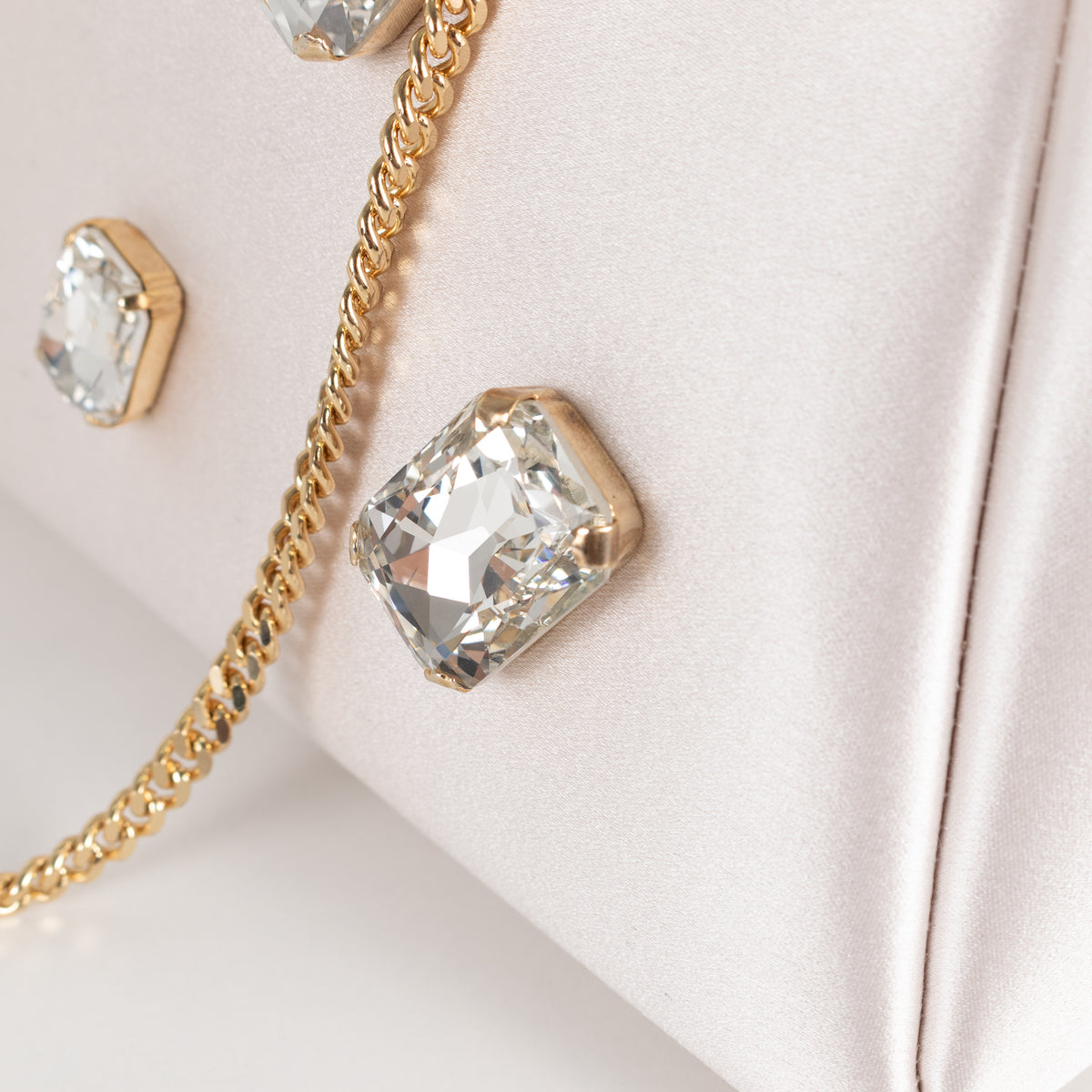 DeMellier Cannes Satin Clutch with Crystals