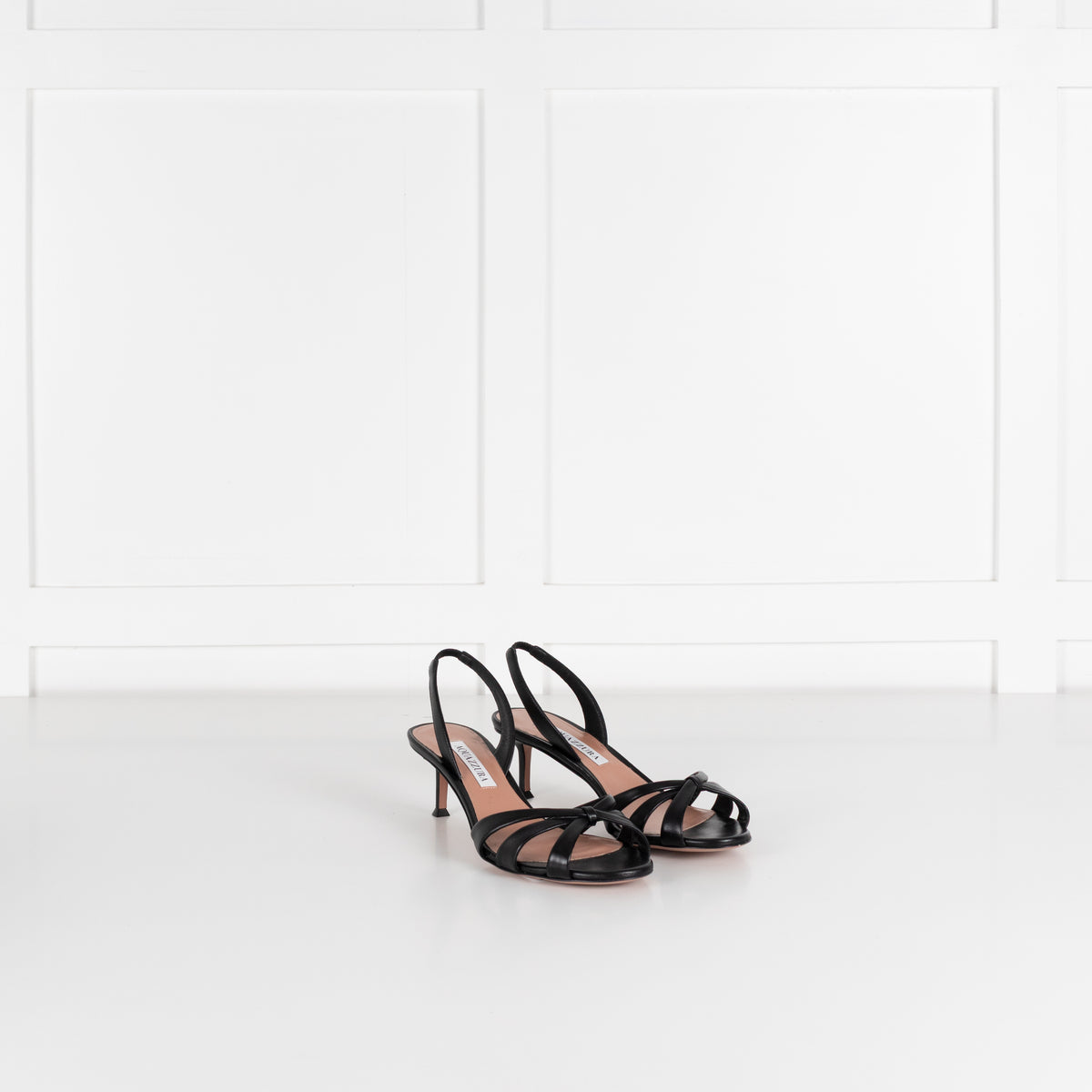 Aquazzura Black Leather Tati Sandal