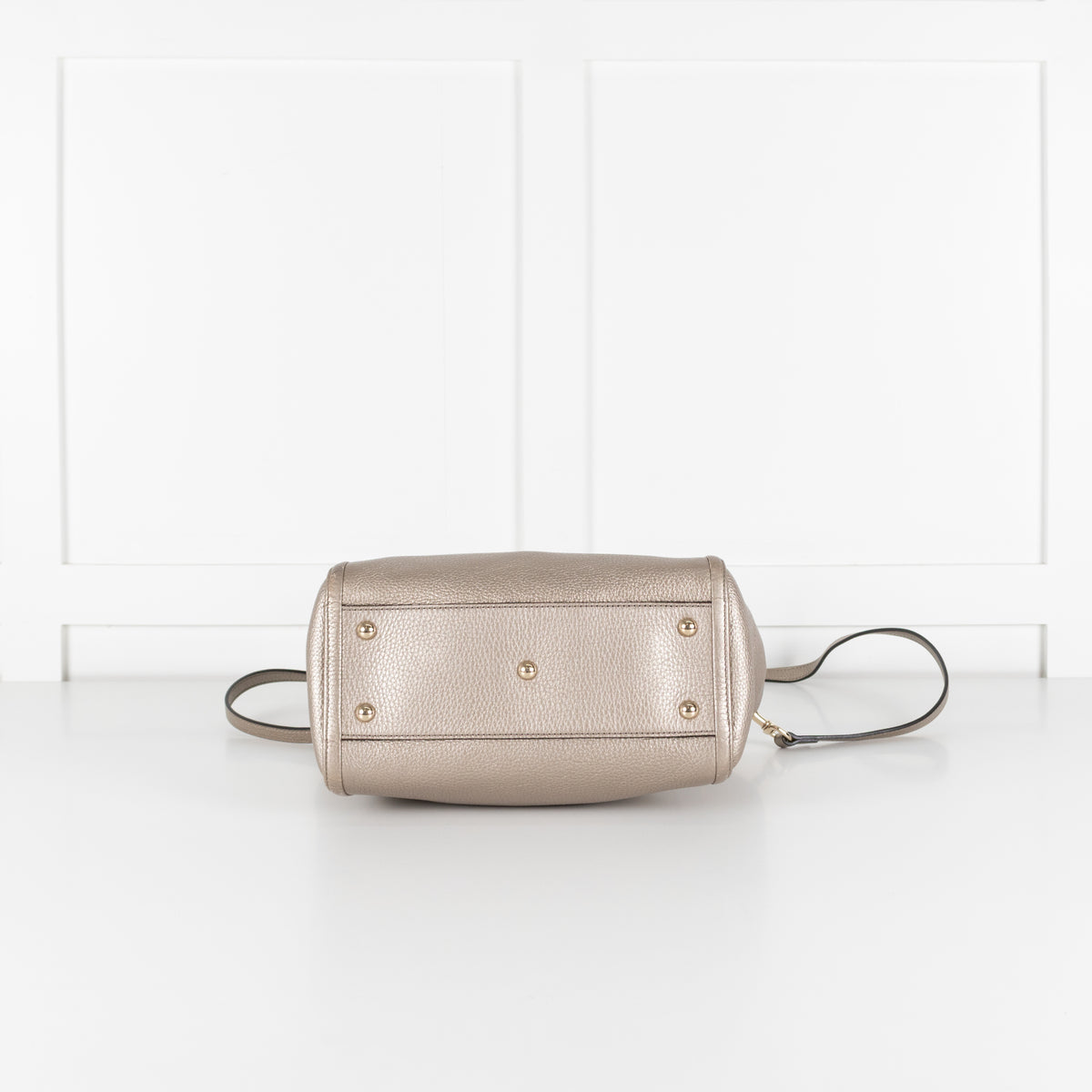 Gucci Soho Metallic Champagne Leather Small Tote bag