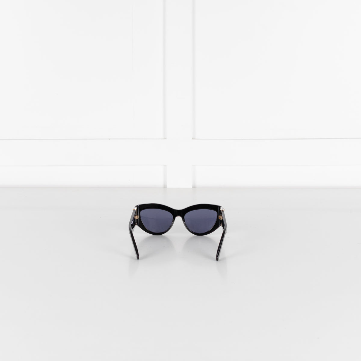 Christian Dior Black Faux Pearl Detail Sunglasses