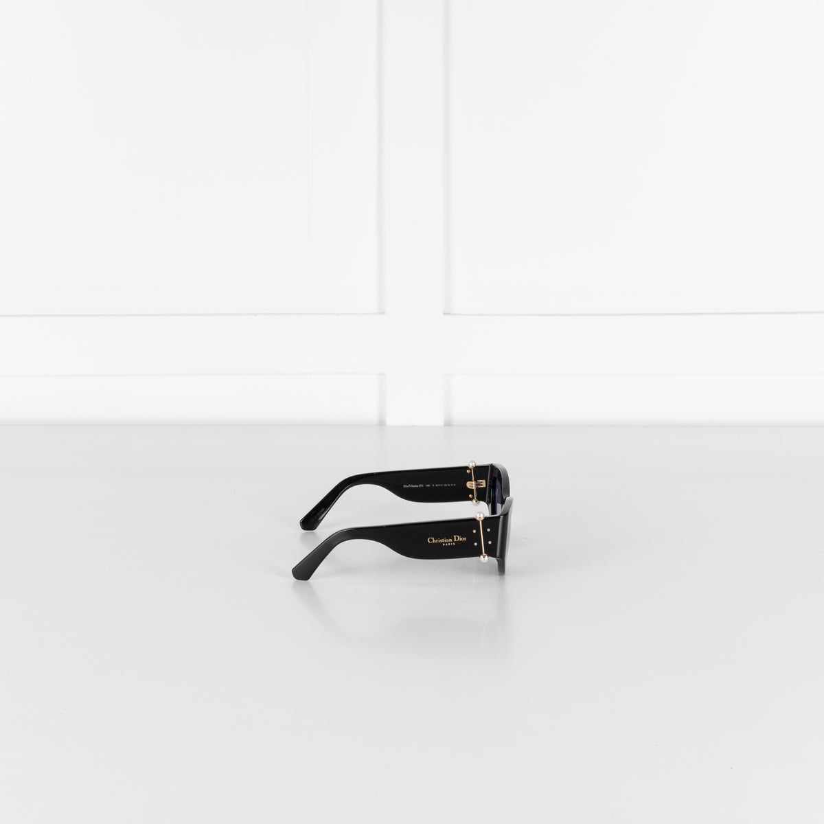 Christian Dior Black Faux Pearl Detail Sunglasses