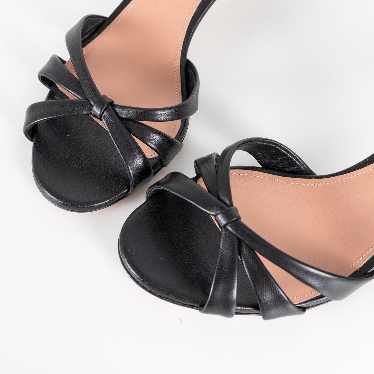 Aquazzura Black Leather Tati Sandal