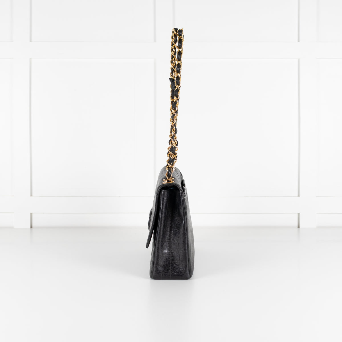 Chanel Black Caviar Leather Vintage Shoulder Bag
