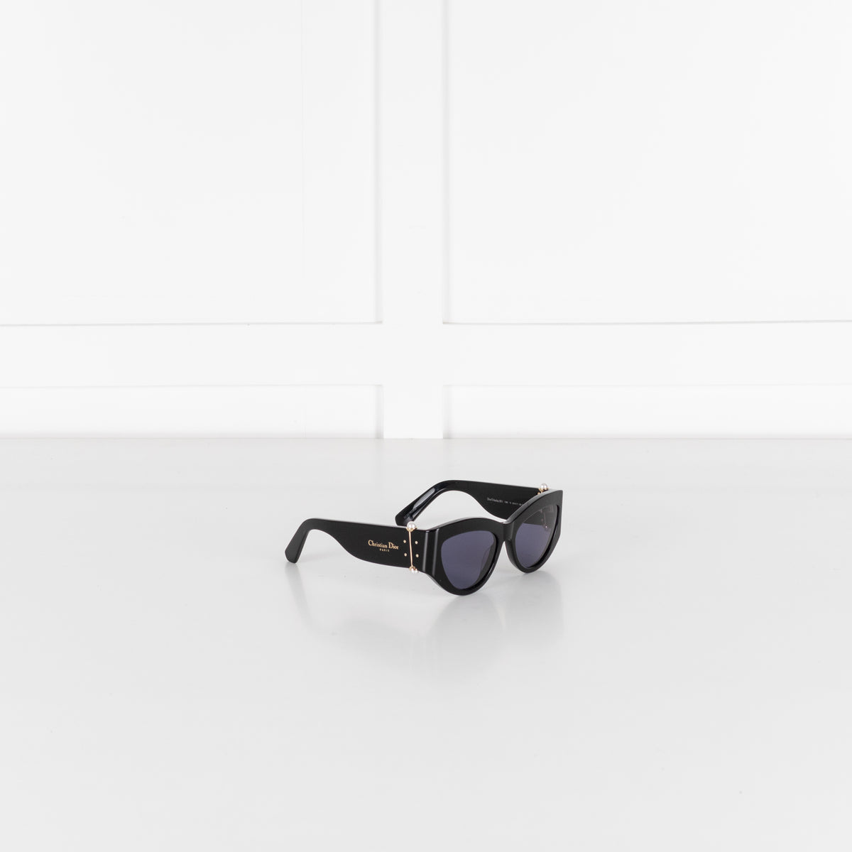 Christian Dior Black Faux Pearl Detail Sunglasses