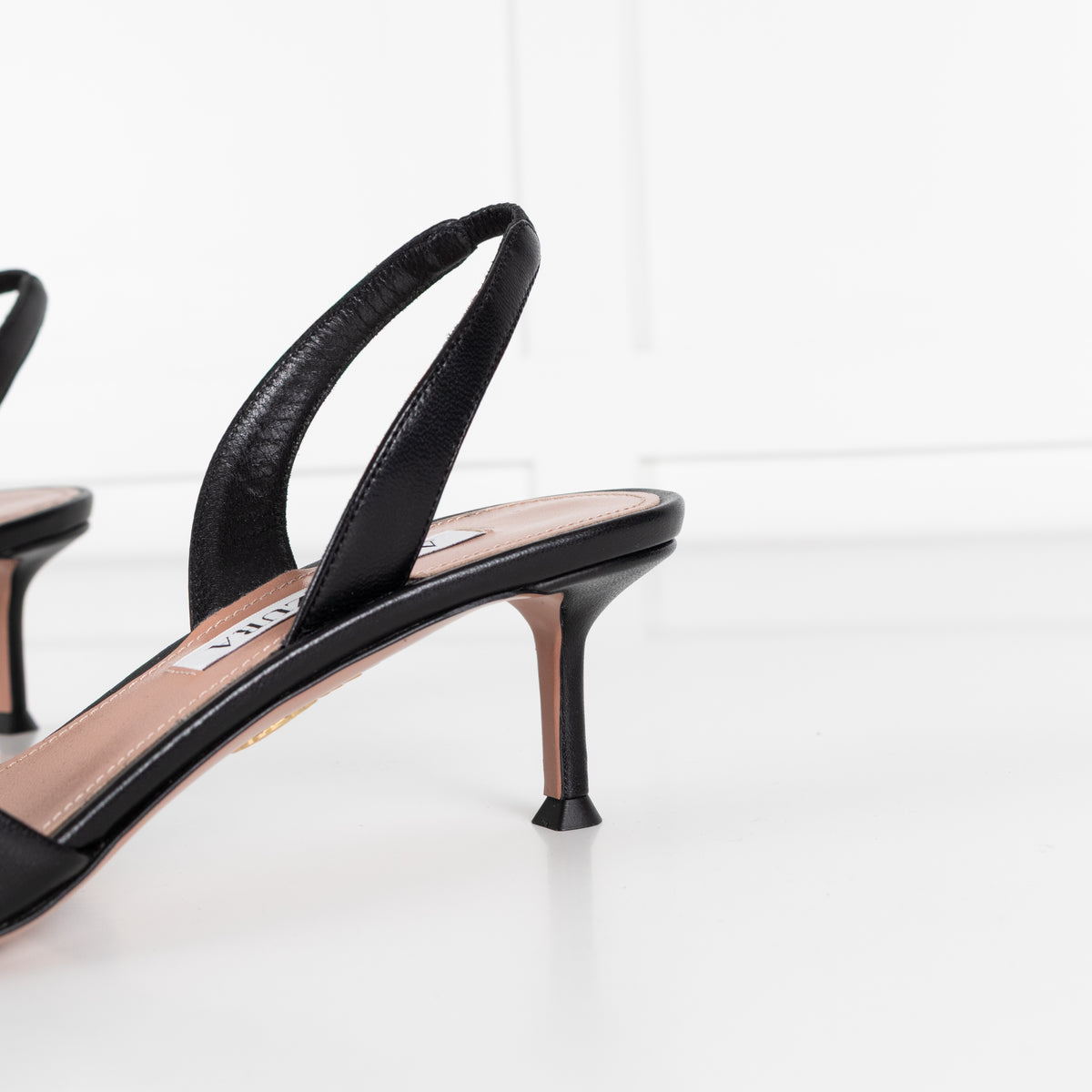 Aquazzura Black Leather Tati Sandal
