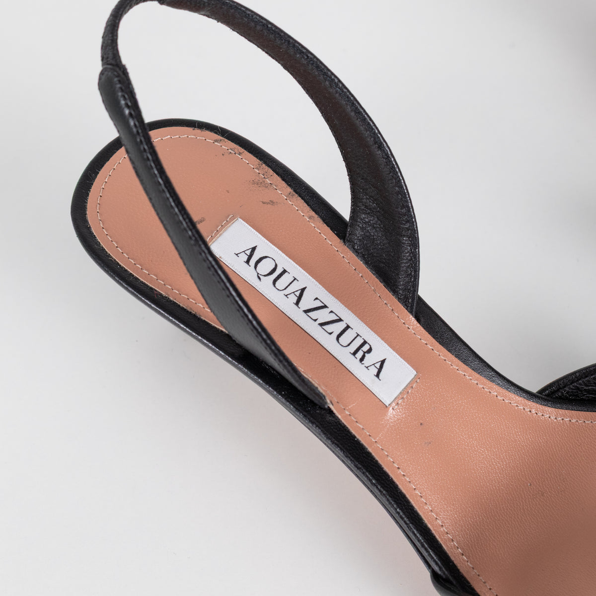 Aquazzura Black Leather Tati Sandal