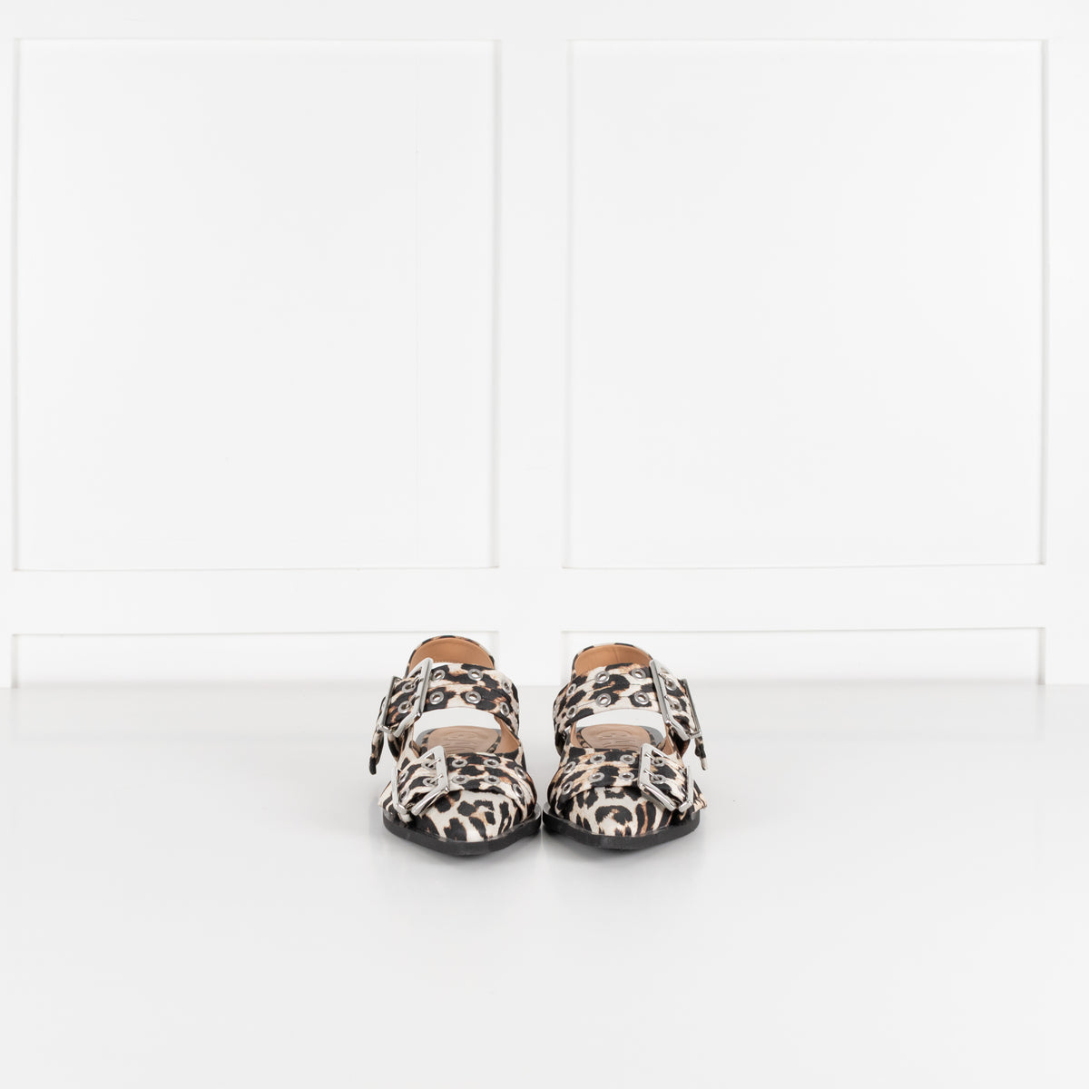Ganni Leopard Buckle Ballet Shoes