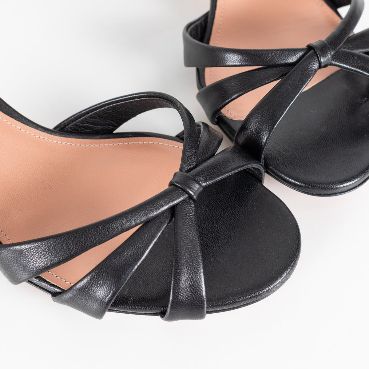 Aquazzura Black Leather Tati Sandal
