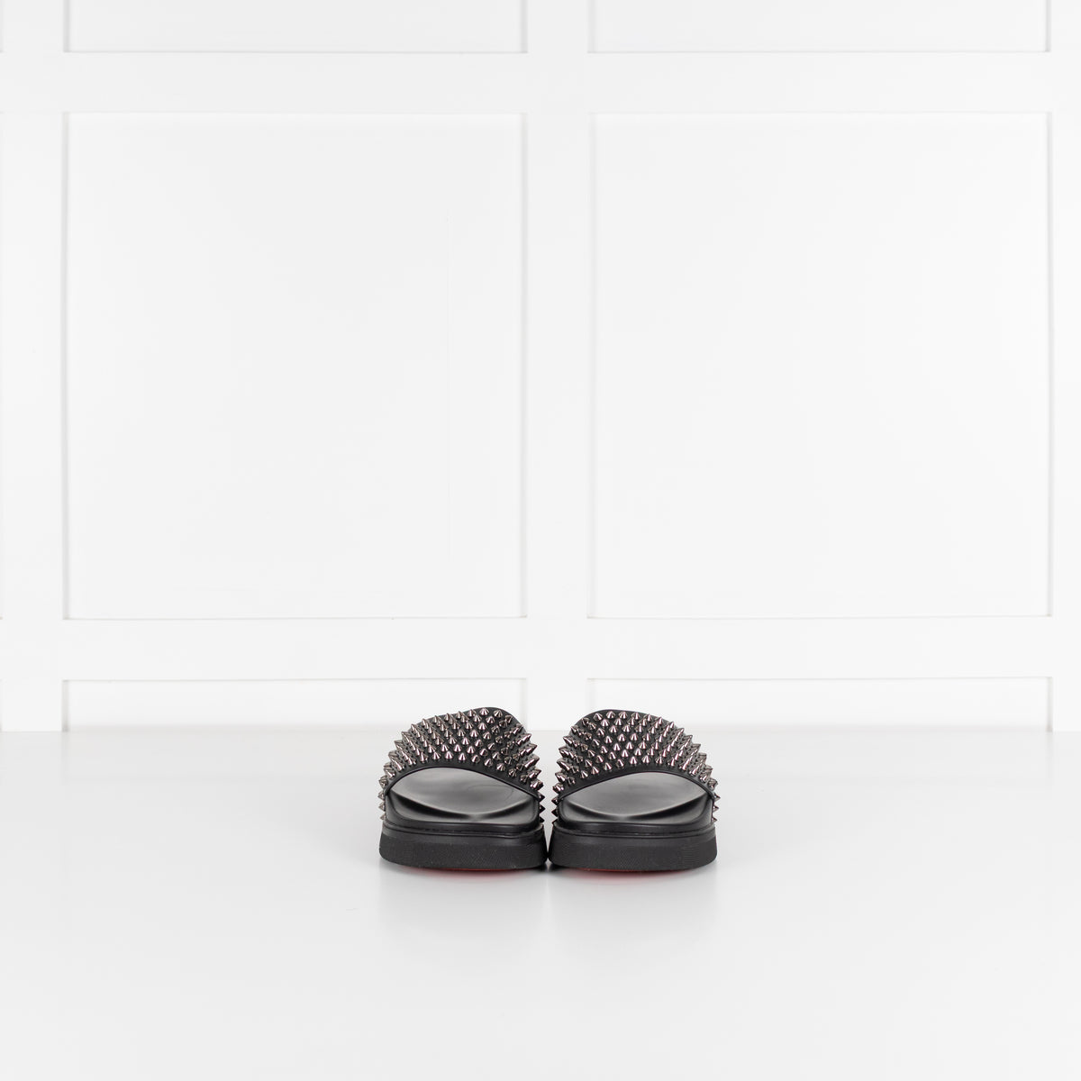 Christian Louboutin Black Studded Pool Fun Sliders