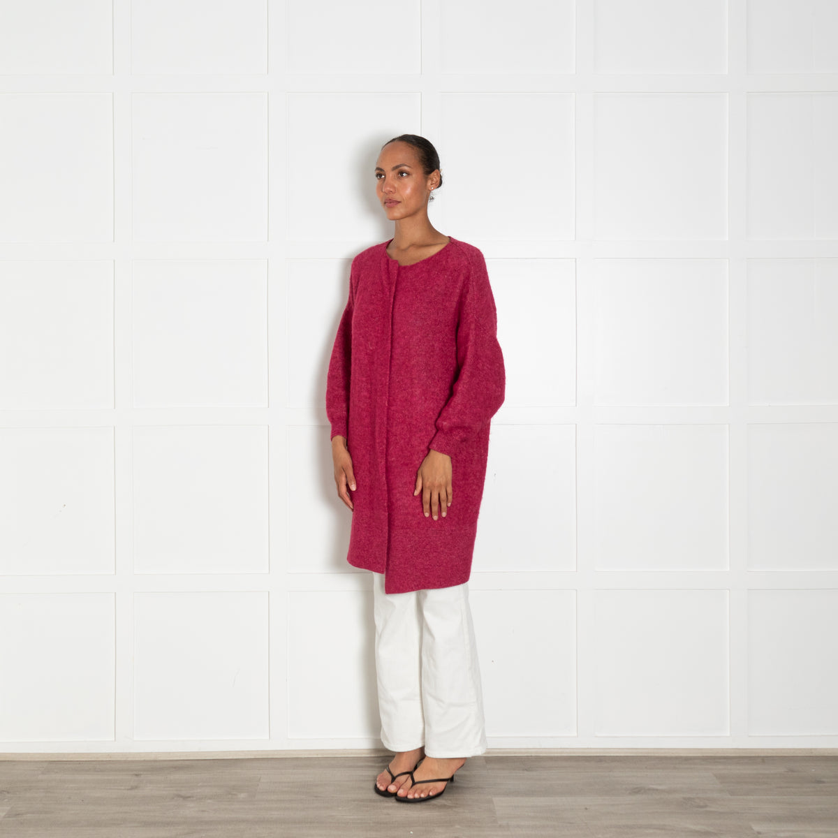 American Vintage Raspberry Wool Cardigan