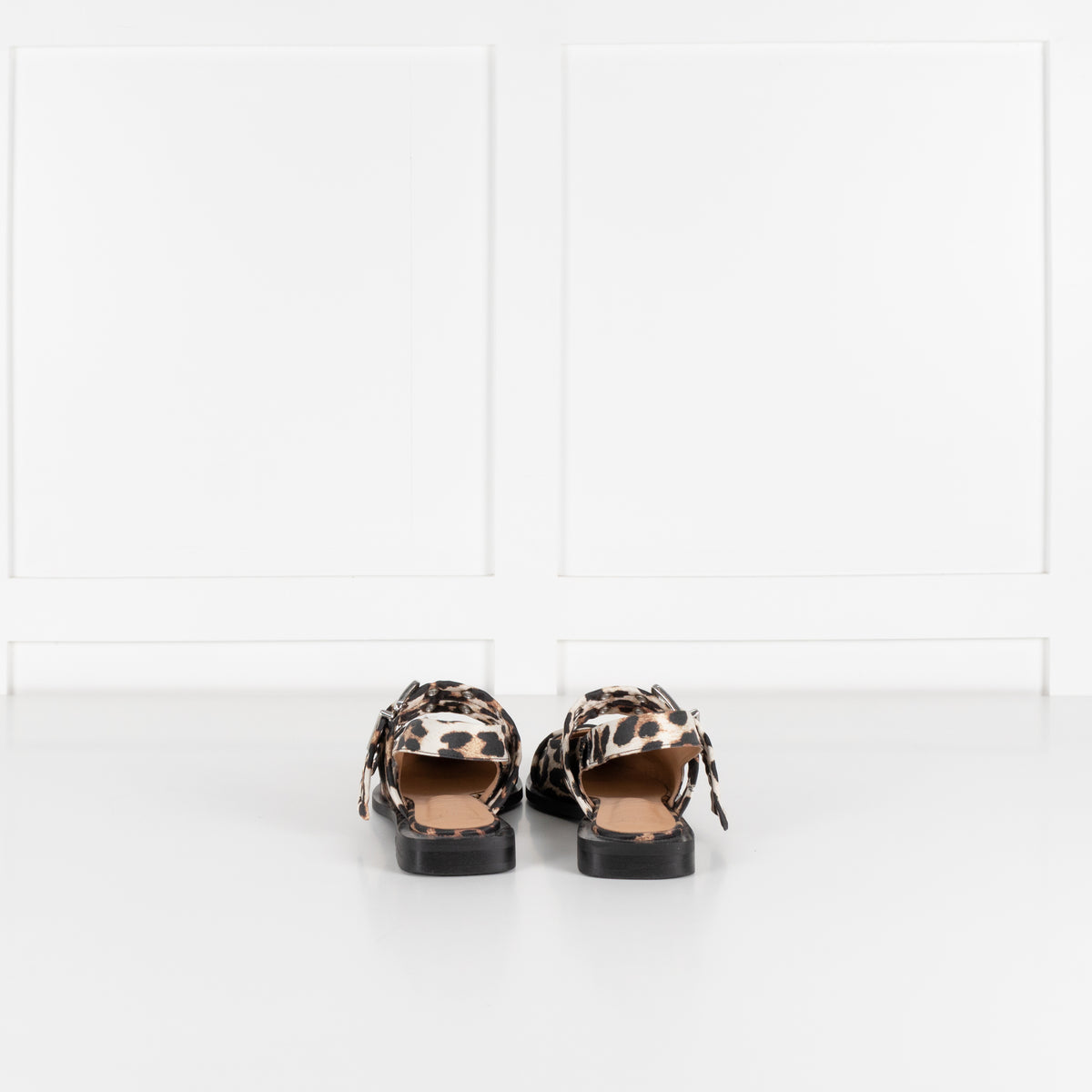 Ganni Leopard Buckle Ballet Shoes