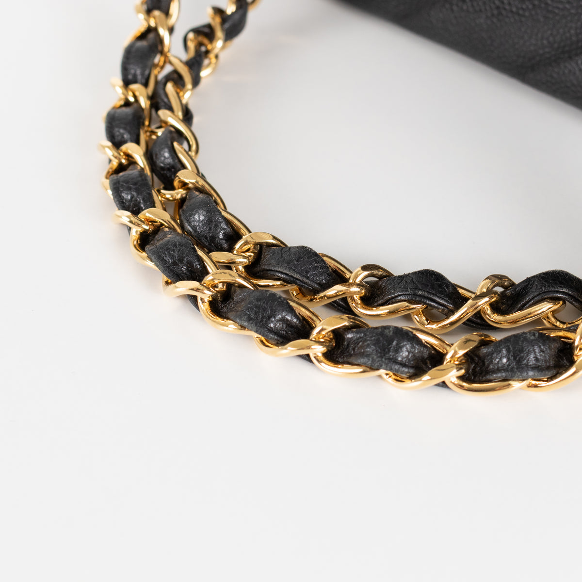 Chanel Black Caviar Leather Vintage Shoulder Bag