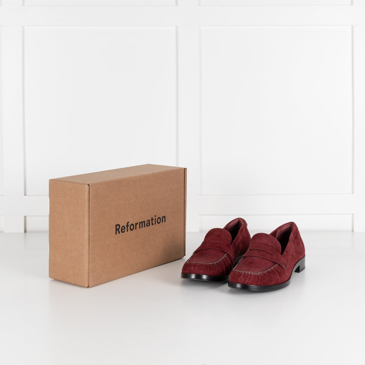Reformation Ruby Suede Ani Ruched Loafers
