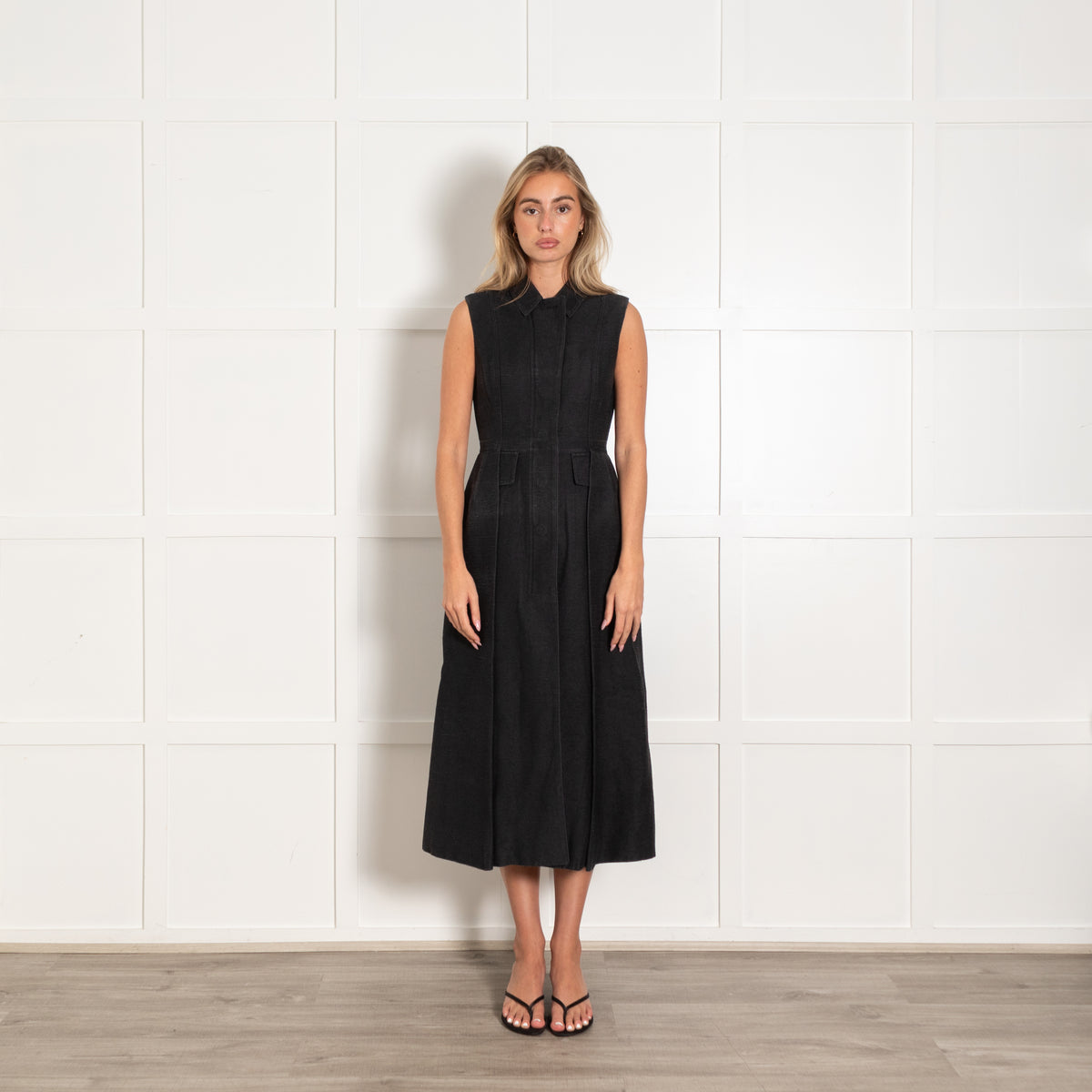 Christian Dior Black Tailored Sleeveless Long Dress
