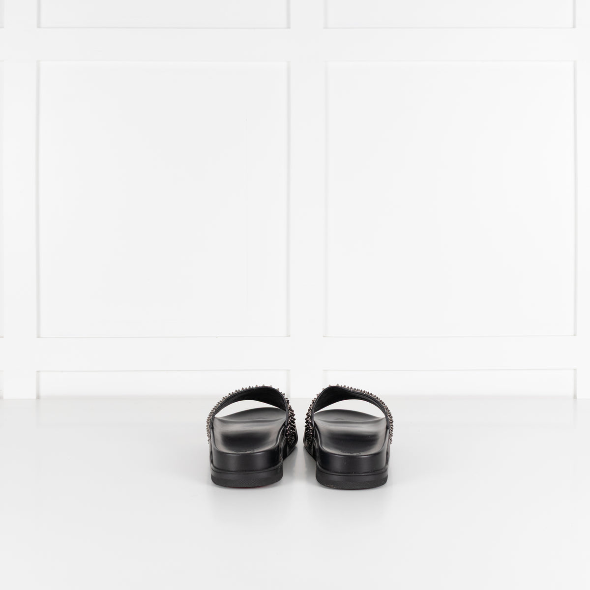 Christian Louboutin Black Studded Pool Fun Sliders