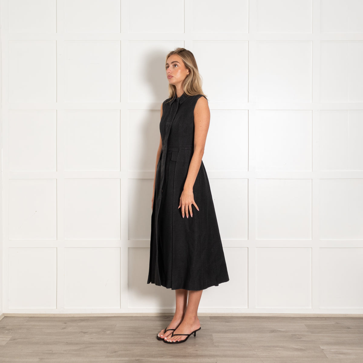Christian Dior Black Tailored Sleeveless Long Dress